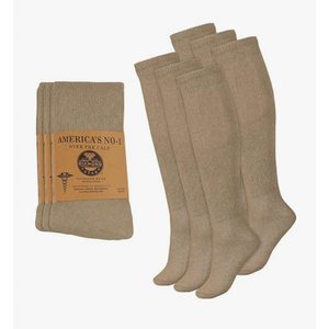 5 Pairs Diabetic Socks Over The Calf - Knee High Premium Cotton Socks Men's Size 10-13 Big & Tall Size 13-16