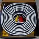 15 Ft Flexible Race Car Track (Daytona Blue) for Kids,Flex Track Starter Set Compatible with Hot Wheels and Diecast 1/64th Cars,Portable Racetrack Roll Up Race Track with 4 Racecars and Suction Cups