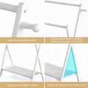 BAMBOOHOMIE Kids Clothing Rack, Small Clothes Rack for Toddler Pets, Kids Dress Up Rack with Storage Shelf & Double Rods, Foldable Kids Clothes Rack for Nursery Child's Room (Regular Size - White)