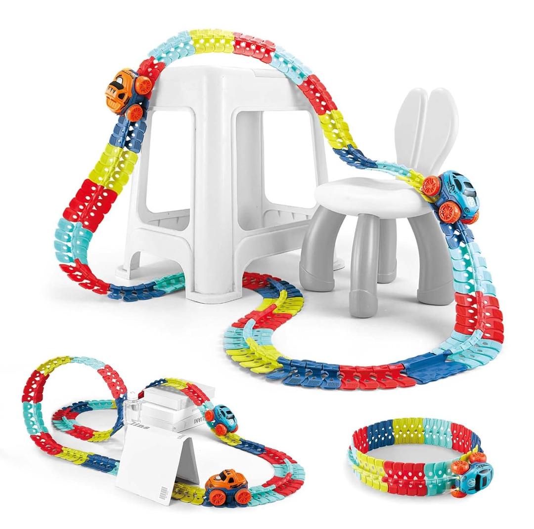 230 pcs Car Track Set Race Toys for Kids Christmas Boys Kids Birthday Toys, Flexible Changeable Magic Race Car Track for 3 4 5 6 7 8 9 10 12+Year Old Boys Girls