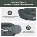 Garden Hose 25ft, Made of TPU(Not PVC), Ultra-Light & Flexible Water Hose, Non-Shrinking, Easy to Store, Drinking Water Safe Material, All-weather, Black&Gray