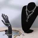 Y2k Accessories Set Included Star Y2k Silver Necklace Grunge Layered Necklace Y2K Sunglasses Star Hair Clip Y2k Silver Hair Clips Vintage Jewelry Set for Women