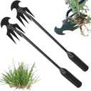 Weed Puller Tool, Weeding Artifact Uprooting Removal Tool, 4 Teethes Dual Purpose Manual Weeders, Multifunctional Tools for Garden Weeding (2PCS 12IN)