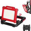 Cordless LED Work Light Compatible with Dewalt and Milwaukee 18-20V Battery, 4000 LM 25 W, Flickerless, Brightness Adjustable, Foldable Base with Magnets, (Battery/Charger Not Included)