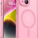 CANSHN Magnetic for iPhone 14 Case, Upgraded [Full Camera Protection] [Compatible with Magsafe] [Translucent Matte] Shockproof Protective Phone Case for iPhone 14 6.1" - Pink