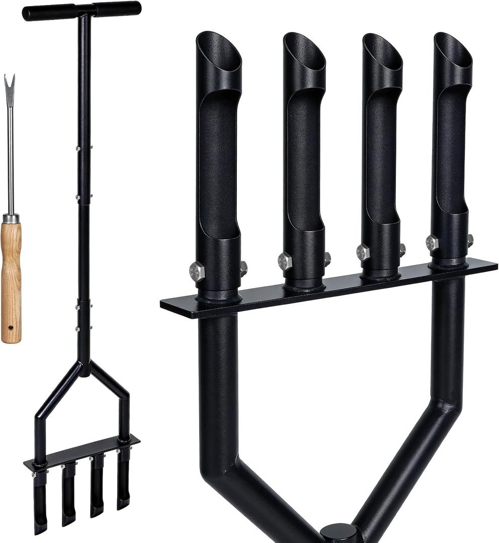 Lawn Aerator Tool, 43" Manual Core Aerator with 4 -Tine for Clay Soil