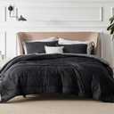 Bedsure Queen Comforter Set - Cooling and Warm Bed Set, Charcoal Black Reversible Bedding for All Season, 3 Pieces, 1 Queen Size Comforter (88"x88") and 2 Pillow Cases(20"x26")