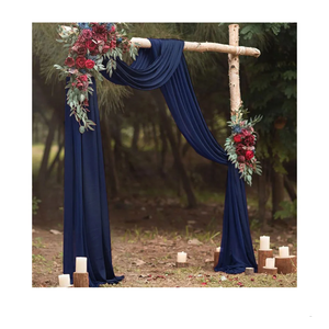 Showgeous 2 Panels  Dark Navy Ceiling Drapes for Wedding Ceiling Drapes 5ftx10ft Ceiling Draping Fabric Gauze Curtains Cheesecloth Drapery Draping Wedding Ceiling Decorations for Party Ceremony Stage Swag