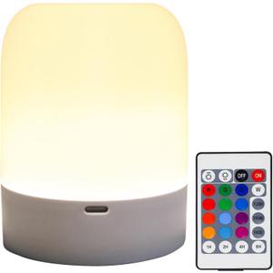 Rechargeable Night Light for Baby Nursery with Touch Control, 13 Colors & 3 Modes, Dimmable Nursery Lamp with Timer, Portable Hanging Bedside Light for Kids Room, Breastfeeding, Camping