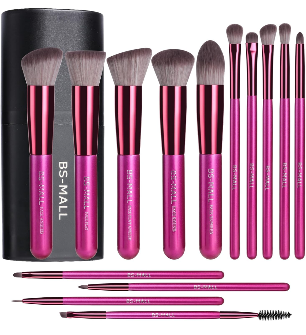 BS-MALL Makeup Brushes 18 Pcs Makeup Tools Kit Premium Synthetic Powder Foundation Contour Concealers Lip Brushes with Makeup Sponge & Eyeshadow Applicator Kit