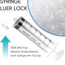 60ml Luer Lock Syringe without Needle - 60cc Plastic Syringes, Sterile, Individually Sealed, Pack of 30