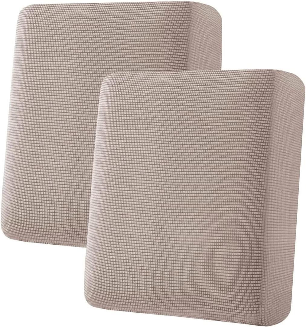 ADPON Super Stretch Individual Seat Cushion Covers Sofa Covers Couch Cushion Covers Slipcover Sets Thick Jacquard Textured Twill Fabric (2 Cushion Loveseat,Sand)