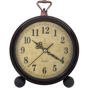5 Inch Vintage Retro Analog Alarm Clock, Super Silent Non-Ticking Battery Operated Small Clock for Desk,Bedroom,Bedside,Living Room,Gift Clock