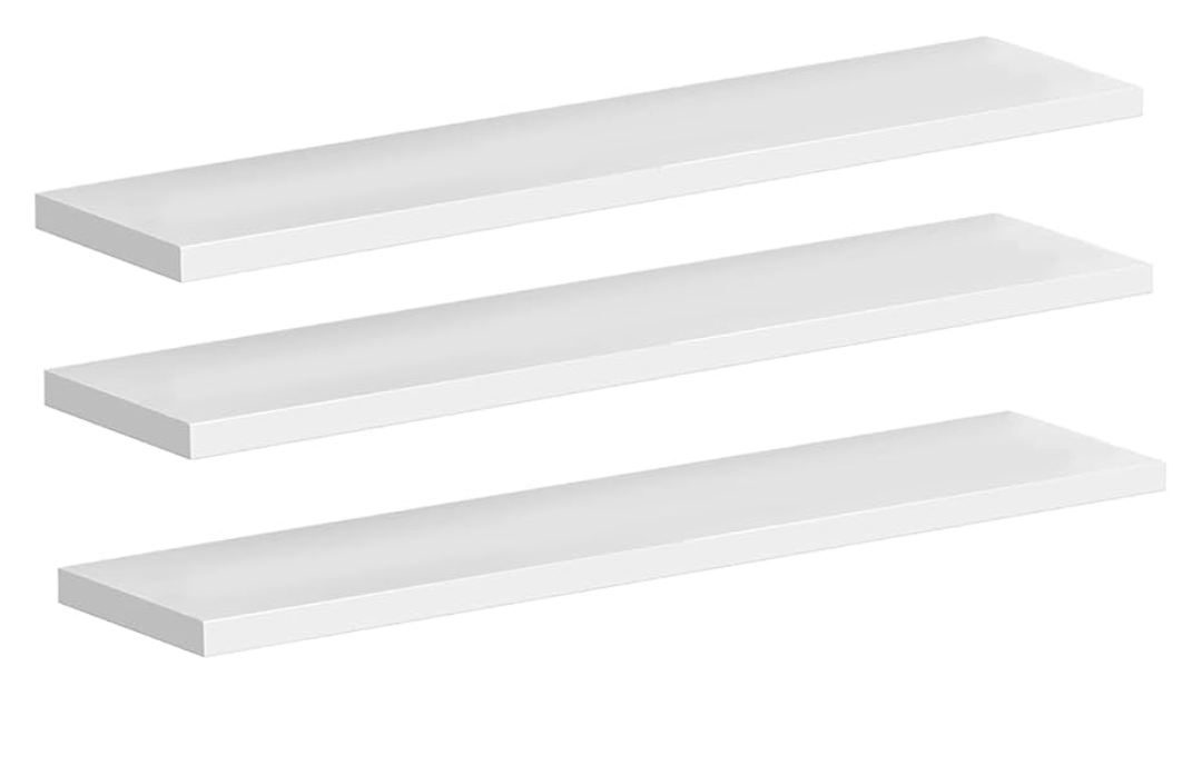 Pack 3, Medicine Cabinet Replacement Shelves Suitable for Bathroom Living Room Kitchen Wall Mounted and Hanging Medicine Cabinet, White (17 inch)