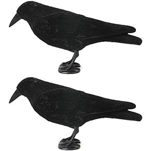 Volein Crow Decoy for Attracting Birds - Plastic Fake Crows for Garden, Yard, and Backyard Decoration