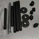 Seeutek Staircase Handrails 4FT Handrails for Indoor Stairs Stair Railing Hand Railings for Stairs Metal Railing Black Wrought Iron Pipe Handrail with Wall Mount Support