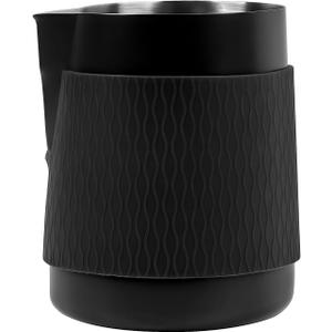 IKAPE Espresso Milk Pitcher, 15.04/450ml Milk Frothing Jug without Handle, Espresso Steaming Pitcher with Sharp Spout for Espresso Barista Tool(black)