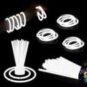 40 Pack 8 White Glow Sticks Bracelet Necklaces Bulk with 40 Connectors Neon Glow In The Dark Party favors Supplies for Holiday Birthday Party Decoration (White)