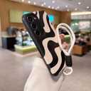 Cute Graffiti Zebra Pattern Phone Case for Samsung Galaxy S24 Ultra, Soft TPU Full Protection with Wristband, Aesthetic Anti-Fingerprint Anti-Slip Design for Women & Girls