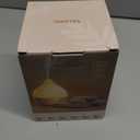 SALKING Essential Oil Diffuser, 100ml Small Aromatherapy Diffuser with Auto Shut-Off Function, Ultrasonic Diffusers for Essential Oils, Cool Mist Humidifier with Warm White Lights, for Office Home (White + Wooden Grain)