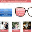 bullabulling Retro Square Reading Glasses For Women Blue Light Blocking Oversized Eyeglass Frames Large lens (leopard progressive, 1.75, x)