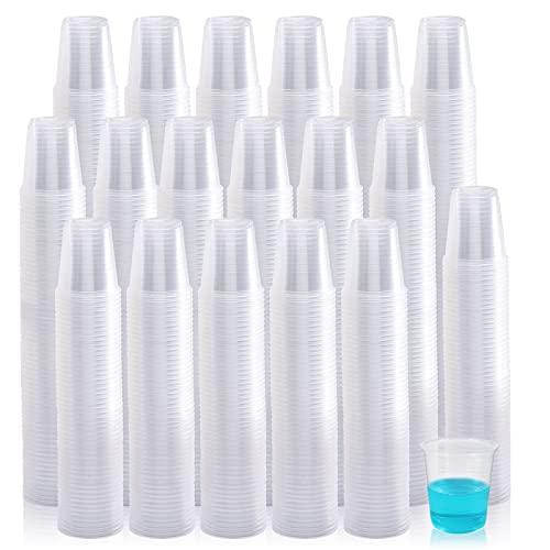 Turbo Bee 1000 Pack 3oz Disposable Plastic Cups, Disposable Mouthwash Cups,3 Ounce Small Clear Tumblers Ideal for Whiskey, Drinking Tasting, Food Sample