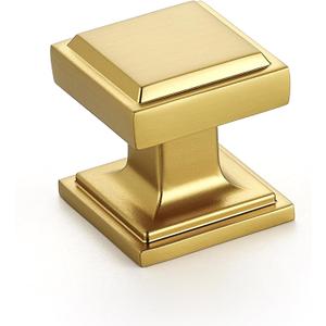 Ravinte 30 Pack Gold Square Kitchen Cabinet Knobs,Zinc Solid Drawer Pulls,Farmouse Cabinet Handles for Cupboard, Closet, Dresser and Bathroom, Modern Cabinet Hardware for Cabinets