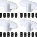 4 Pack Universal Tee Crank Casement Window Handles, Low Profile Design Prevents Interference with Window Coverings, Crank Replacement Handles, 1-1/8 x 2-3/8 (White)