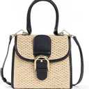 boshiho Retro Straw Woven Handbag Womens Small Cross Body Bag Shoulder Messenger Satchel