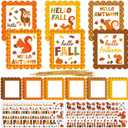 Suzile 30 Pcs Hello Fall Crafts kit Hanging Sign Thanksgiving Arts Bulk Fall Autumn Themed DIY Crafts Fun Holiday Activities Home Decorations (Squirrel)