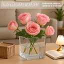 CONNOO 9 Pack Square Glass Vase 4" x 4" x 4", Clear Bulk Flower Vases for Centerpieces, Square Glass Cube Vase Floating Candle Holders for Wedding Party Home Decor