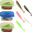 150 PCS Soft Plastic Baits, Paddle Tail Swim Baits, 1.96/2.36/2.75 Inch Fishing Soft Plastic Lures, Well Made and Easy to Catch for Fresh and Salt Water with Case