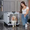 Pet Gear The Other Door 4 Door Steel Crate for Dogs/Cats with Removable Tray, Fog, 36 Inch