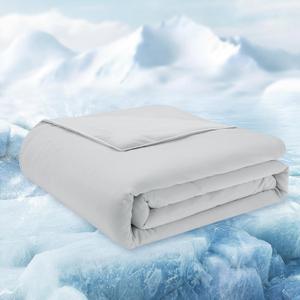 Cooling Comforter, Cooling Blankets for Hot Sleepers, Twin 60" x 90", Lightweight Comforter for Summer, Light Grey (Twin (60"x90"), Light Grey)