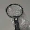 Large Magnifying Glass with Light, Magnifier Handheld Illuminated Lighted Magnifier with 3 LED Lights 1 UV Light Storage Bag Clean Cloth for Seniors Reading Inspection (Black)