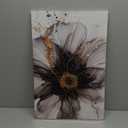 Black and White Gold Wall Art Abstract Wall Decor Modern Marble Flower Fluid Picture Canvas Prints for Bathroom Living Room Watercolor Minimalist Abstracted Painting Artwork Home Decoration 16x24