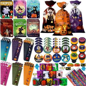 192PCS Halloween Party Favors for Kids, Goodie Bag Fillers, Classroom Prize, Bulk Party Favors for Kids, Halloween Favors for School, Non Candy Treats