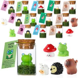 gisgfim 40 Sets Christmas Employee Appreciation Gifts Bulk for Coworkers Teacher Staff Emotional Positive Resin Animals Desk Pets Support Gift Bulk with Card Thank You Gifts for Office Team Volunteer