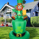 Sosation 8 ft St. Patrick's Day Inflatable Leprechaun Blow up Outdoor Decoration Giant Shamrock Leprechaun Hat Gold Pot Beer Mug with Build in LED Light Inflatable for Holiday Lawn Yard Garden