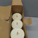 Flameless Flickering Candles, Built-in String Lights, Battery Powered, 2/4/6/8 Hour Remote Control Timer Function, 3-piece Set (Width 3 inches x Height 4 inches/5 inches/6 inches) (Ivory)