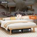 Somdot Under Bed Storage with Wheels, 2 Pack Bed Storage Containers with Dividers & Clear Lids, Easy Pull-out Metal Drawer for Clothes, Shoes,Toys, Blankets (Black)