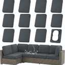 hyha Waterproof Outdoor Cushion Covers for Patio Furniture, Stretch Patio Chair Cushion Slipcovers, Coated UV Resistant Replacement Seat Covers, Solid Color (Dark Grey, 12PC)