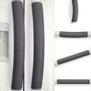 Refrigerator Handle Covers, 6 PCS, Adjustable Appliance Handle Covers, Keep Your Kitchen Clean, Microwave Oven Stove Dishwasher Handle Protector, Non Slip Fridge Handle Cover (Charcoal Black)