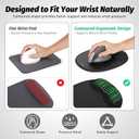 Ergonomic Mouse Pad with Skin-Friendly Lycra Memory Foam Wrist Rest, Easy-to-Clean Smooth PP Surface, and Non-Slip PU Base – Ideal for Vertical, Ergonomic, and Office Mice (Jet Black)