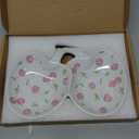 TEATALK Spoon Rest for Stove Top: Ceramic Spoon Holder, Cooking Spoon Rest for Kitchen Counter Decor, Heat-Resistant (White and Pink)