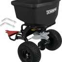 Chapin 8622B Made in The USA 2.2 Cubic feet Tow and Pull Behind Spreader with Auto-Stop Dual Impeller That Stops When Not Moving, Designed for Farm and Tough Terrain, Hitch Pins, Black
