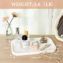 Karibiber Marble Vanity Tray, Marble Bathroom Tray Countertop, Decorative Trays for Dresser Organizer, White Stone Storage Serving Trays for Kitchen, Perfume, Jewelry Cathall Holder, Unique Veining