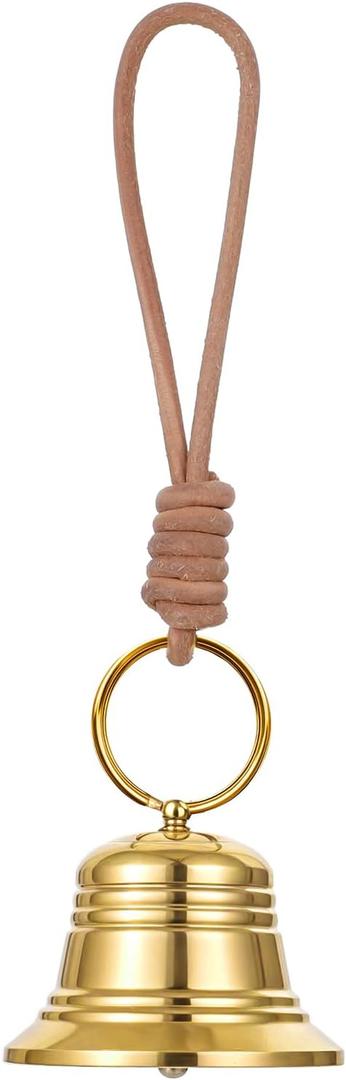 Small Brass Hanging Bell for Door Knob Decoration Vintage Small Hanging Bell for Door Knob Gold Brass Bells for Home Garden Decor Shopkeepers Bells on Rope Garden Decoration