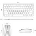 Bluetooth Keyboard and Mouse for Mac, Rechargeable, Mini Size, Ultra Slim, Quiet Typing, 4 Level DPI, Wireless Keyboard and Mouse Compatible with Mac, iPad, iPhone, MacBook Air/Pro
