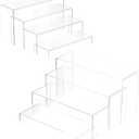 Acrylic Display Stand,8 Pcs 2 Set Display Risers, Acrylic Rectangular Display Shelf Holders for Showcase, Dessert, Perfume, Vendor Events, Cupcake Stands, Toys Display Shelves ( 8Pcs-Clear, 7L~8L~9L )